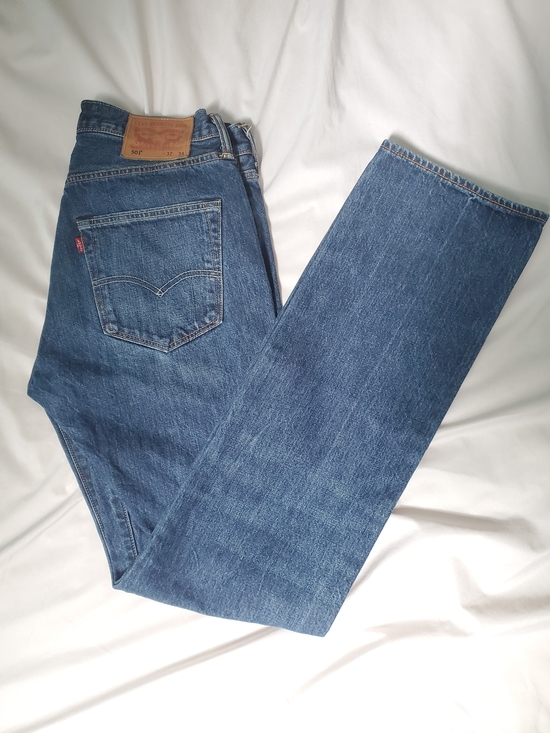Levi's Other - Levi's 501 Original Fit Jeans Mens W32 L34 Dark Blue Straight Cut Button Fly